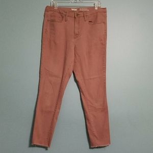 Blush/salmon skinny jeans